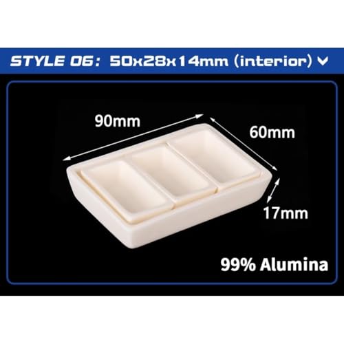 Zestaw tygli do wysokotemperaturowego tlenku glinu – 10 szt. form do analizy laboratoryjnej (90 x 65 x 30 mm) do spalania 50-100 mm - odporne na wysokie temperatury sprzęt laboratoryjny