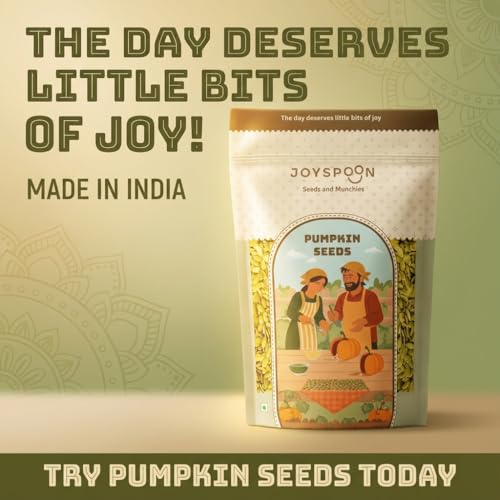 Image of JoySpoon Premium Roasted Pumpkin Seeds | High Protein & Fibre Rich Superfood Snack | Gluten Free, Trans Fat Free Healthy Munching Seeds | Daily Nutrition Snack | 200g