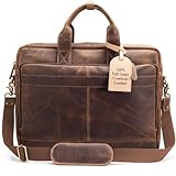 Leather Messenger Bag for Men – 16 Inch Laptop Case, Office Briefcase, Computer Satchel for Laptops, Vintage Leather Carryall for Work or Travel