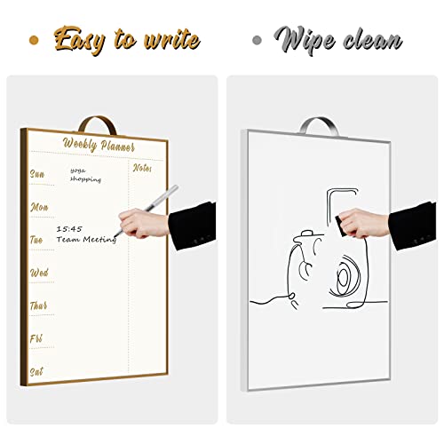Towon White Board For Wall Small, Gold Framed Whiteboard For Wall, Wall Calendar Whiteboard/Bulletin Board, Magnetic Dry Erase Board For Home, School Office Décor, 2 Pack, 12 X 16 Inches #TOP2