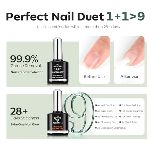 Image of modelones X Nail Gel Kit, Fake Nails Long Coffin, 9-in-One Glue Prep Dehydrator & Portable Mini U V Light Acrylic Clipper, 500Pcs Coffin Tips for Extension Kit DIY Salon Home Gift for Women | 500Pcs Fake Nails Long Coffin Coffin Tips for Extension Kit DIY Salon Home Gift for Women