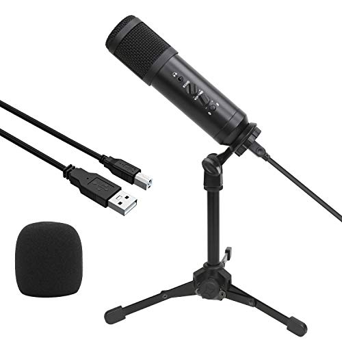 DricRoda USB Microphone Podcast Kit, 192KHz/24BIT Condenser Microphone Cardioid Mic Recording Microphone with Professional Sound Chipset for Youtube, Facebook, Studio, Live Streaming and Gaming