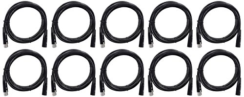 10 Rockville RDX5M10 10 5-Pin Male-Female DMX Lighting Cables 100% Copper