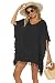 Adreamly Women's Stylish Chiffon Tassel Kaftan Swimsuit Beachwear Cover Up Free Size Black