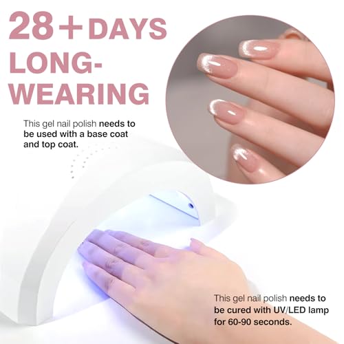 CANNI Esmaltes Semipermanentes de Uñas en Gel Ojo de Gato marron rose Cat Eye Gel Polish Pintauñas Semipermanentes Apto Para Principiantes Manicura 9ml - imagen 6