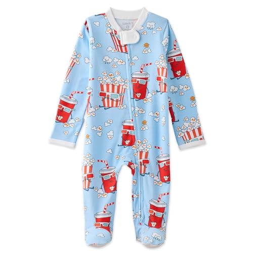 Image of Butterblu Baby Boys' Scout Sleep & Play 100% Organic Cotton Footed Zip Front Sleeper Pajamas for Baby Boys