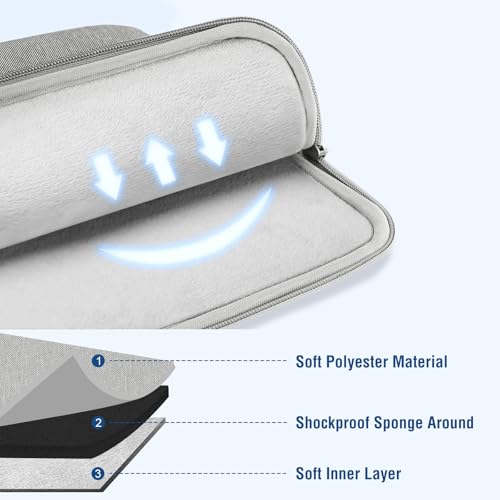 Image of MOSISO Laptop Case 12.3 inch, 11.6-12.3 inch Laptop Sleeve Compatible with MacBook Air 11.6, Acer HP Dell Lenovo Samsung, Surface Pro, Polyester Vertical Computer Sleeve Bag with Pocket, Gray
