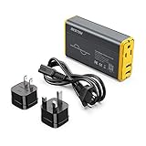[Pure Sine Wave] BESTEK Universal Travel Adapter Voltage Converter for Hair Straightener/Curler, Step Down 100-240V to 110V Power Converter with Fast USB for UK/France/Italy/AU/Asia etc (Grey-Black)