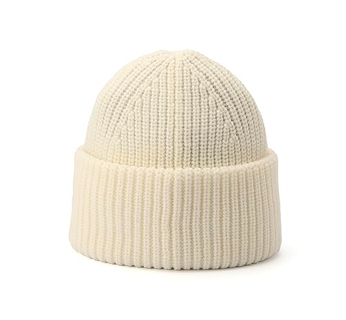 Bonnet femme Coach Chalk tricot d'hiver chaud avec patch brodé
