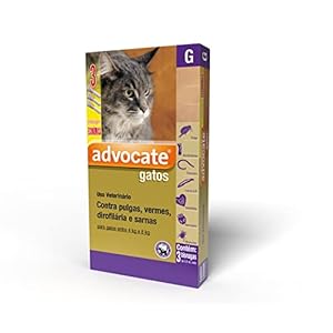Combo Advocate® Multiproteção contra pulgas, vermes, sarnas em gatos de 4kg até 8kg - 3 Bisnagas - 3 41G rAO52uL. SS300