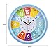 HOSPAOP Kinder Wanduhr Lautlos, Lernuhr Kinder Uhr Kinderzimmer Ohne Ticken Kinderwanduhr Bunt für Jungen Mädchen Kinderzimmer Schlafzimmer Küche Wohnzimmer Schule, 25 cm
