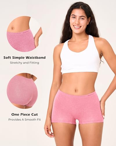 Image of BAMBOO COOL Womens BoyShorts Underwear Seamless Boxer Briefs Mid Rise Full Coverage Breathable Stretch Ladies Panties 5 Pack