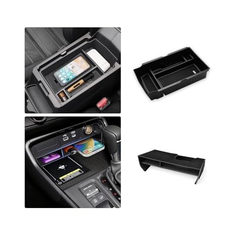 Karltys 2PCS Center Console Organizer for Honda CRV Accessories 2023 2024 2025, CR-V Middle Console Tray & Armrest Organizer Secondary Storage Box Phone Coin Container Durable ABS Insert Tray Cover