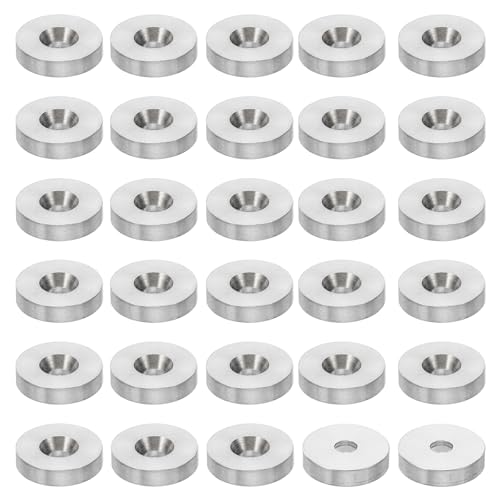 PATIKIL M3 Finish Countersunk Washer, 30pcs 13mm Dia. 3mm Tall Solid 304 Stainless Steel CNC Cup Washer Flat Screw Head Gasket for Constructions