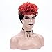 Nicelatus Short Black and Red 2 Tones Hair Wig for Women Short Black Wig with Bang Short Pixie Cut Wig Sythetic Wigs for Black Women