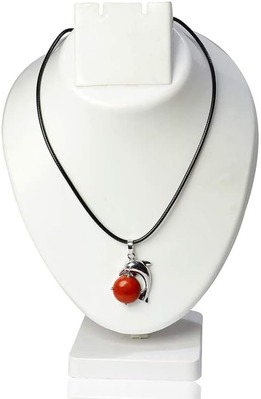 Aleafa Armlet Presents Unisex Red Jasper Pendant Crystal Stone Dolphin Pendant for Reiki and Crystal #Aport-0176