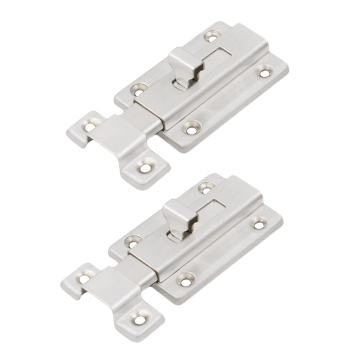 Serrure à loquet coulissant en acier, lot de 2 verrous de porte