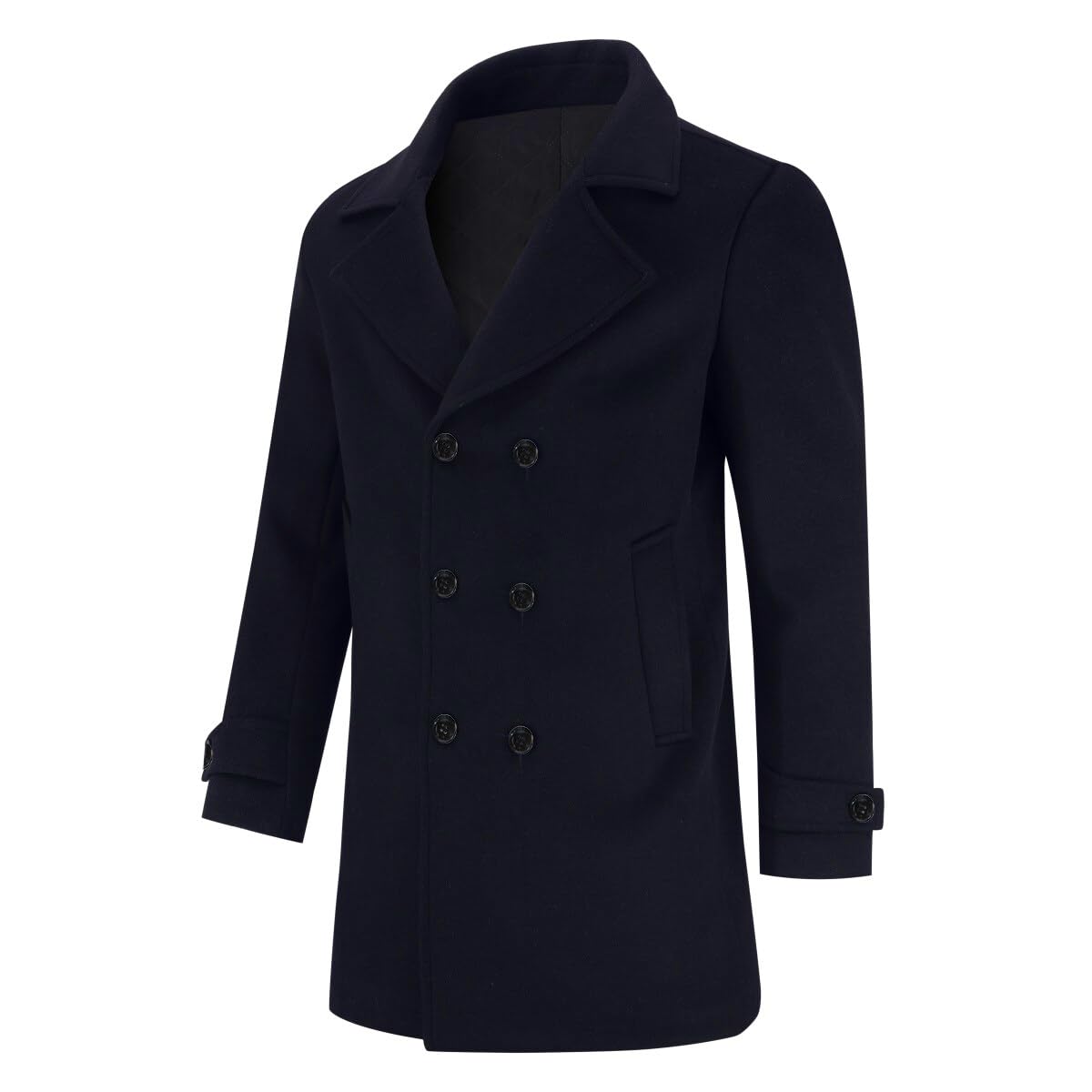 Allthemen Cappotto di Lana da Uomo Inverno Doppiopetto Coat Invernale di Media Lunghezza Caldo per Il Business