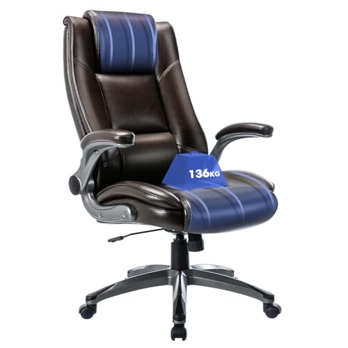 COLAMY Chefsessel aus Leder–Ergonomisch, Extra Breiter Sitz mit...