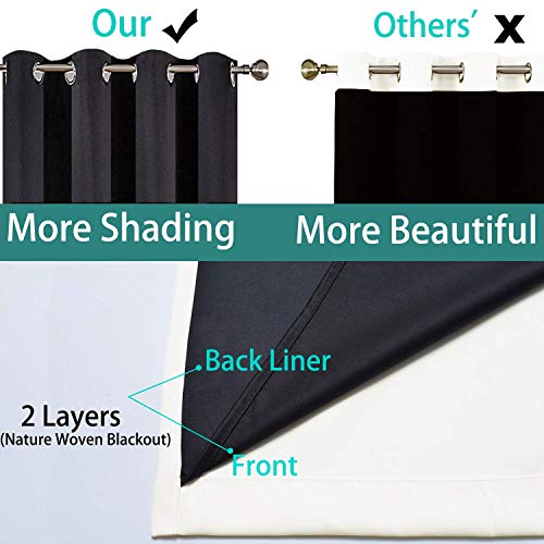 Image of Yakamok 100% Blackout Curtains with Black Liners, Solid Home Decor Thermal Insulated Full Blackout 2-Layer Lined Drapes, Energy Efficiency Window Draperies for Bedroom (52Wx63L, Cream, 2 Panels)