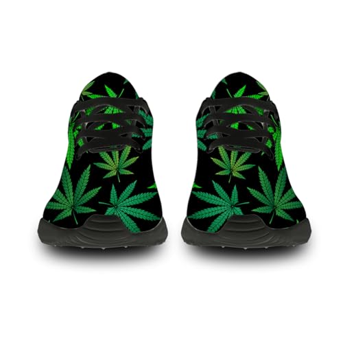 Womens Mens Weed Print Shoes Comfortable Breathable Tennis Running Gym Shoes Walking Sneakers Gifts for Him Her3