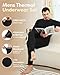 CL convallaria Thermal Underwear for Men Long Johns Winter Hunting Gear Sport Skiing Base Layer Top and Bottom Set Midweight Black Large