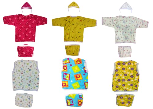 Image of TANGY Adorable Newborn Dress with Built-in Mittens for Extra Warmth and Style Top Set (Pack of 3)