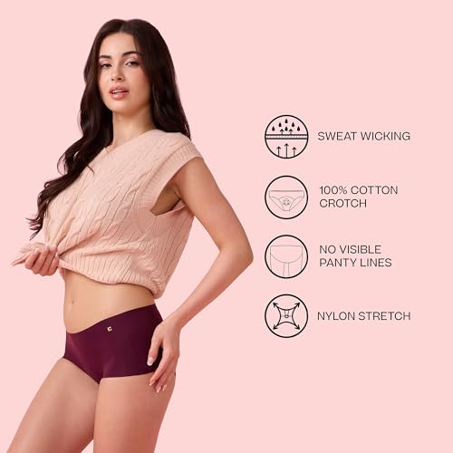 Image of Enamor Innovations Invisi, All Day Comfort, Mid Waist Boyshorts Panty for Women - No Visible Panty Lines, Breathable, Sweat Wicking, Free Cut, Full Coverage - PS40