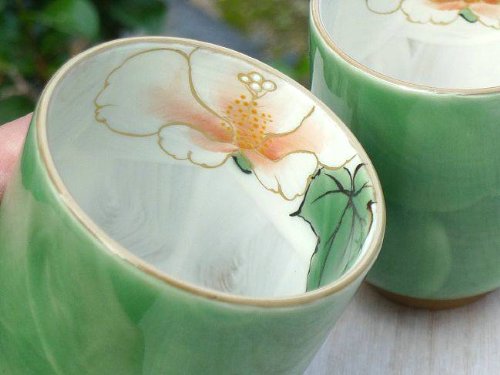 Amazon | 織部芙蓉夫婦湯呑 陶あん | 京焼清水焼 | 湯呑み 通販