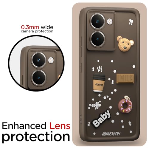 Image of Pikkme Back Cover for Realme P3 Ultra 5G | Cute Fun Cartoon 3D Bear Silicone Full Body Protection Bumper Case (Brown)