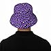 Bucket Hats for Men Woman - Purple Leopard Print Fashion Lightweight Foldable Beach Bucket Hat, Breathable Sun Boonie Hat for Golf Ravel Outdoor Fishing Hiking