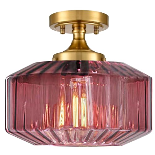 Qepeety Purple Flush Mount Ceiling Light Fixtures
