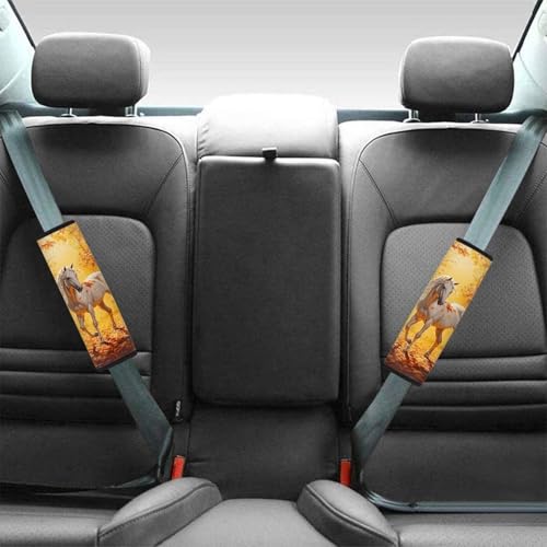 Image of AFPANQZ Horse Steering Wheel Cover for Women Sweat Absorbing Non-Slip Steering Wheel Protection Case Machine Washable Elastic Flexible Universal 14 to 15 inch