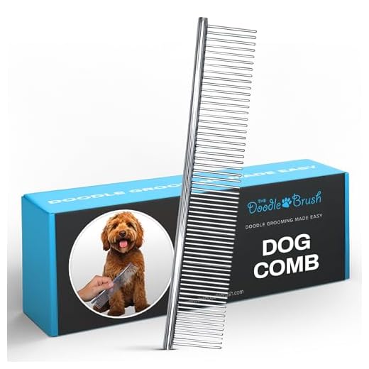 The Doodle Brush Dog Combs for Grooming Matting, Finishing Metal Comb For Dogs, Large Stainless Steel Doodle Dog Grooming Combs, Tackles Mat & Tangles for Poodles, Labradoodle, Cockapoo Pet Comb