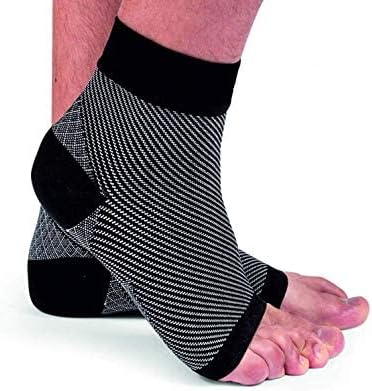 QUADA Ankle Compression Sleeve,Nano Silicone Sock Arch&Ankle Support For Men&Women(1 Pair),Medical Foot&Ankle Brace For Running,Injury Recovery,Heel&Achilles Tendonitis Pain Relief(Black),Free Size