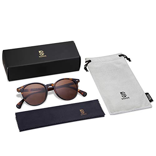 Sojos Small Round Classic Polarized Sunglasses For Women Men Vintage Style Uv400 Lens Sj2113, Tortoise/Brown #TOP5