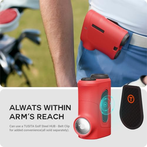 TUSITA Silicone Case Compatible with Garmin Approach Z30 Laser Golf Rangefinder Accessories Compatible with AirTag, Red