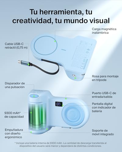 Montaje en trípode con cable USB C retráctil para smartphone y vídeo 3