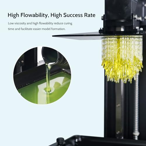Image of 3D Printer Resin, 16K High Transparent Resin, High Precision & Clear 3D Printing Photopolymer Resin, 405nm Fast UV-Curing Resin for LCD /DLP /MSLA 3D Printer, Clear Yellow 1000g