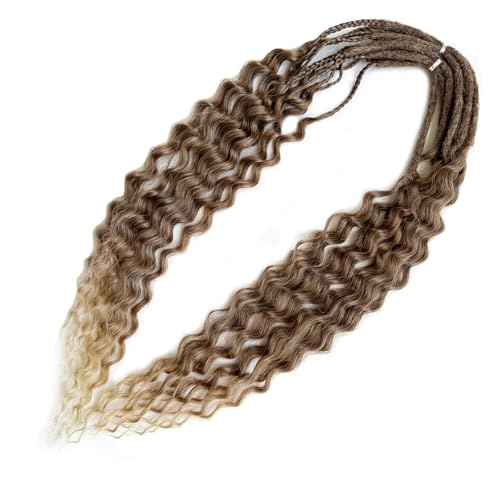 Curly Dreads with Box Braid Boho Style Dreads Synthetic Double Ended Dreadlock Extensions 26inches 10 Strands Thin Soft DE Dreadlock Extensions (T10/42)