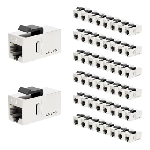 iwillink Cat6 Keystone Coupler RJ45 Shielded Ethernet Coupler 50-Pack