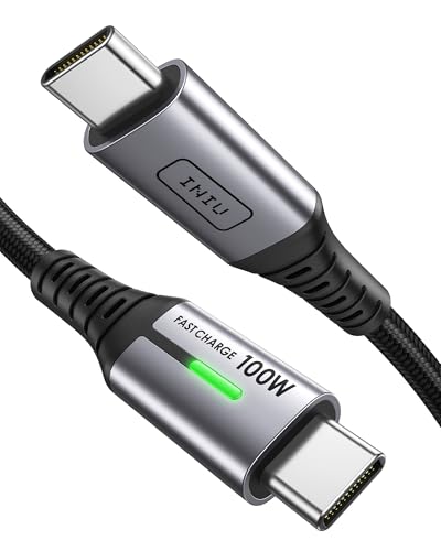 INIU Câble de charge rapide USB-C, 100 W, 3 m, PD3.0, USB-C vers USB-C, en nylon tressé, chargeur USB-C pour iPhone 16 15 Pro Samsung Galaxy S23 S22 S21 Pixel 7 iPad Pro MacBook Air Tablettes