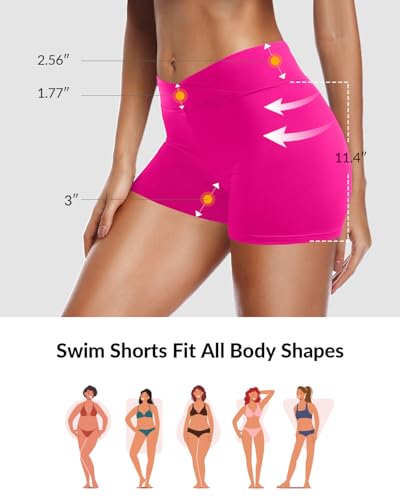 Image of Yonique Womens Swim Shorts Bathing Suits Bottoms Swimsuit Bottoms(Available in Plus)