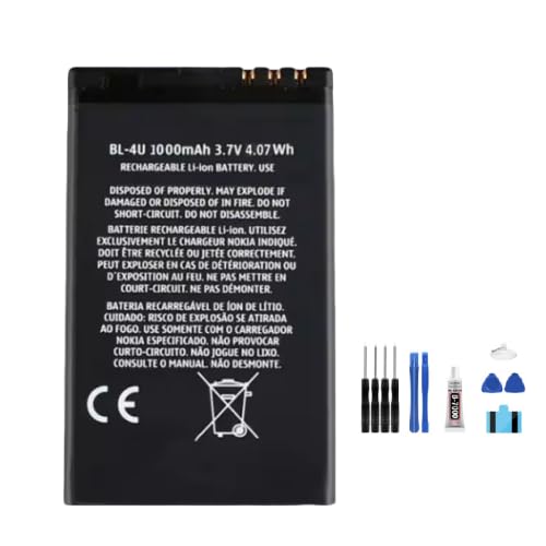 BL-4U Generic Batteria BL-4U 3.7V 1000mAh compatibile per Nokia E66 E75 301 C5-03/06 5250 5530 5730 6212C 6600S