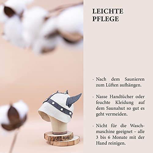 LoWell® Saunahut Damen & Herren – Wollfilz – Germanius (hell) Design – Ansicht 5