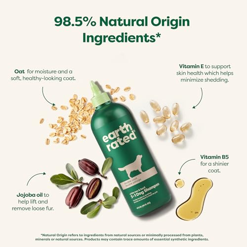 Earth Rated Deshedding Dog Shampoo, Hypoallergenic 3-in-1, Shampoo & Conditioner for Dogs & Puppies, Deodorizing, 98.5% Natural Origin Ingredients, 16 oz - Image 4