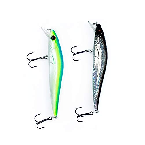 Foto von Zander Wobbler zum Zanderangeln, flachlaufend, 2 Stück, TAUMLER von Zanderfang - 11cm - 14,5g - Silber-Schwarz + Neon-Grün