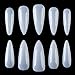 AORAEM Long Stiletto Sharp False Nails Natural Claw Full Cover Artificial Fake Nails Tips Art Tip 500PCS For Nail Salon 10 Sizes (Natural)
