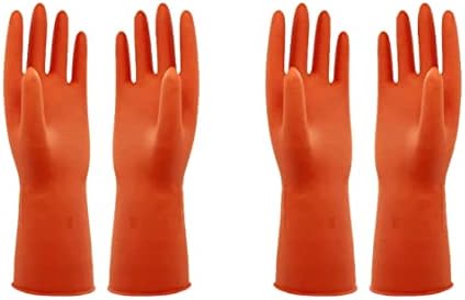 Robustt Heavy Duty Rubber Hand gloves (2 Pairs) for Dishwashing, gardening, kitchen cleaning