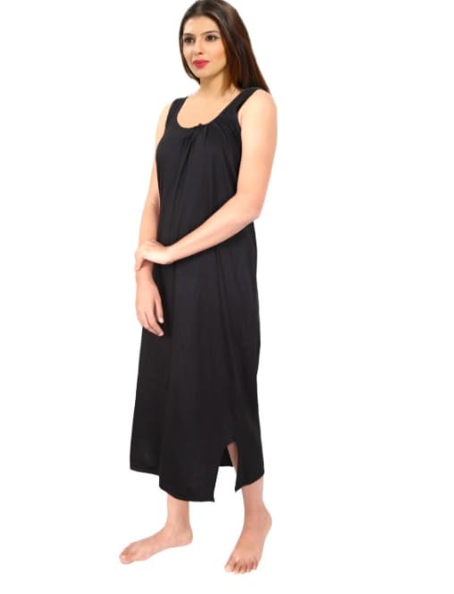 Image of Women's Sleeveless Maxi Night Dress, Spaghetti Strap Nighty, Comfortable Sleepwear Pack of 2